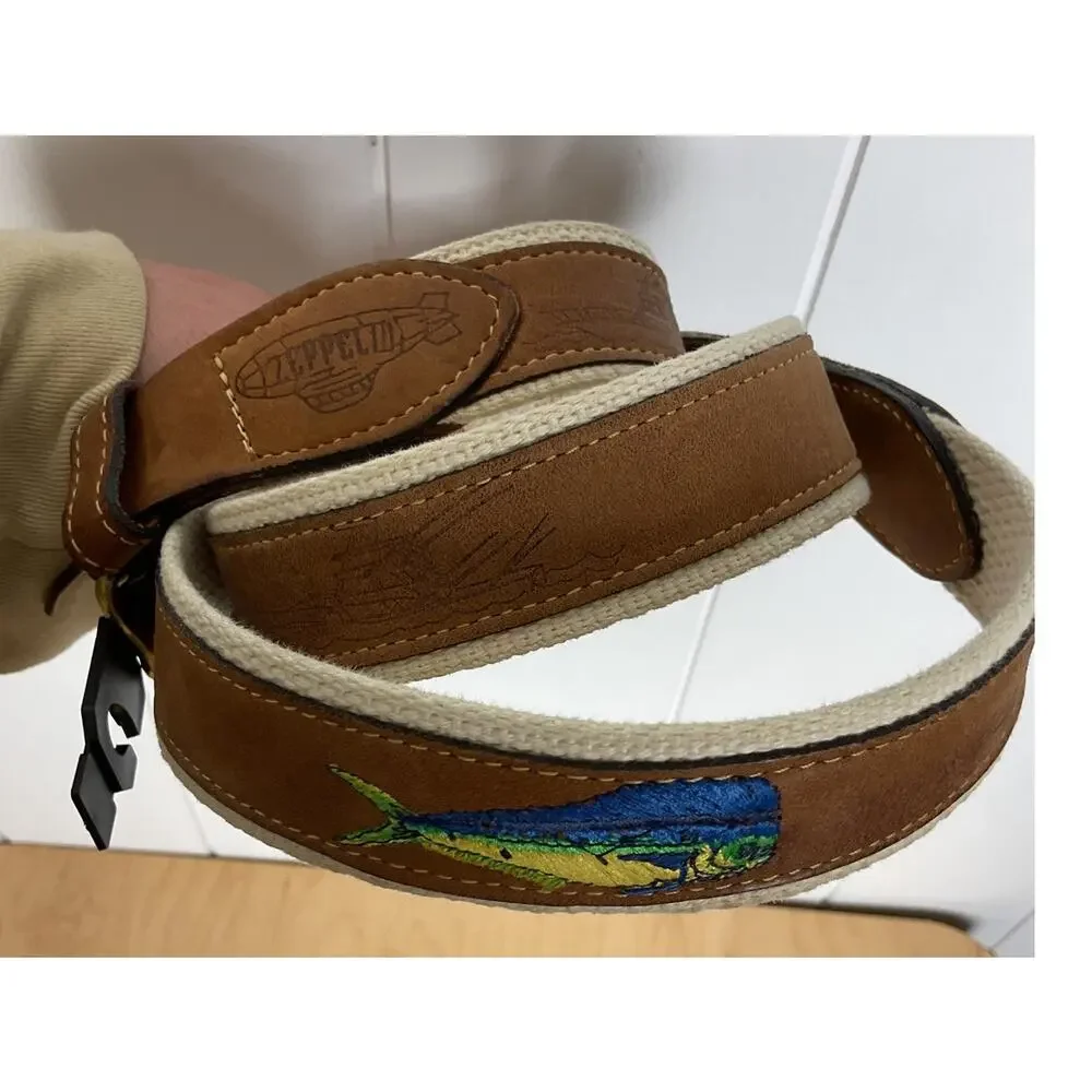 Zeppelin Men's Nautical Deep‎ Sea Fishing Solid Brash Buckle Canvas/Leather Belt